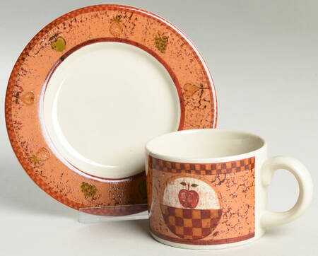 Fruits Flat Cup & Saucer Set