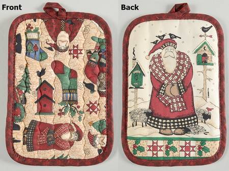 Santas Retweet Cloth Potholder