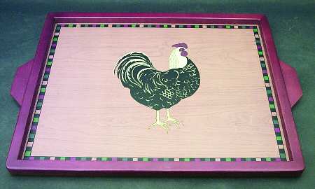 Rooster Wood TV Tray