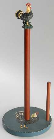 Rooster Wood Paper Towel Holder