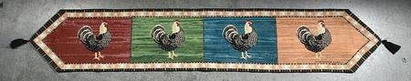 Rooster Cloth Table Runner 12" X 70"