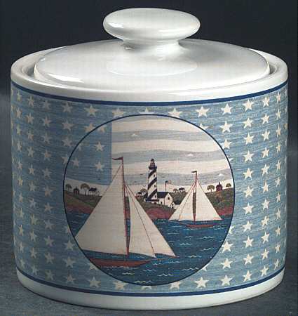 America The Beautiful Sugar Bowl & Lid