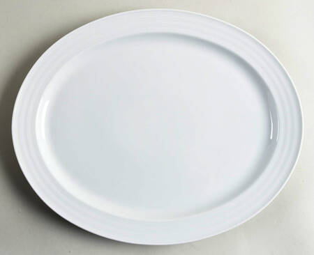Roulette White 15" Oval Serving Platter