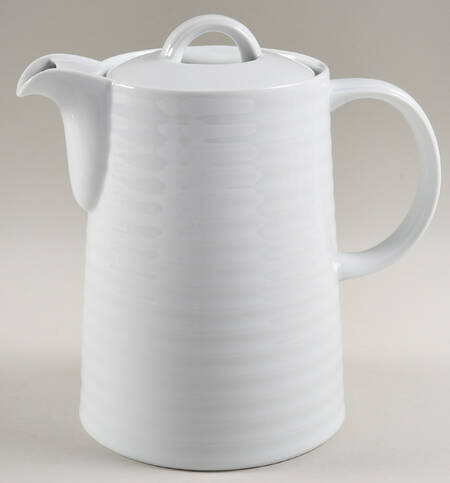 Roulette White Coffee Pot & Lid