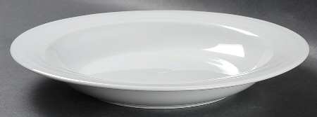 Roulette White Large Rim Soup Bowl