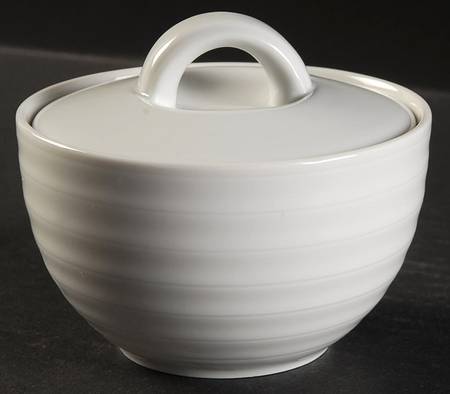 Roulette White Sugar Bowl & Lid