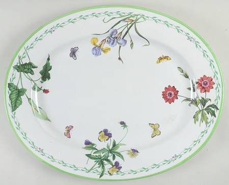 Garden Bloom 20" Oval Serving Platter