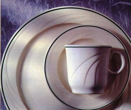 Ashland Black Flat Cup & Saucer Set