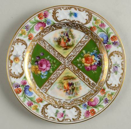 Royal Dresdner Art Green (Panels) Bread & Butter Plate