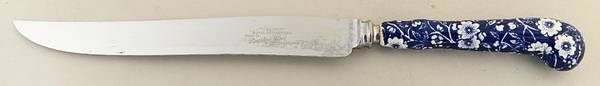 Calico Blue (Crownford Stamp) Carving Knife with Stainless Blade