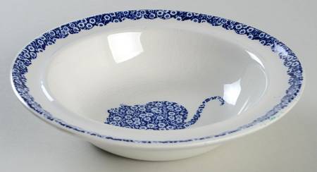 Calico Blue (Crownford Stamp) Child's Bowl