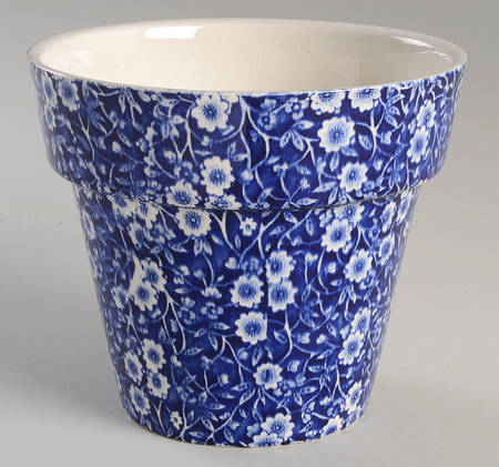 Calico Blue (Crownford Stamp) 5" Flower Pot