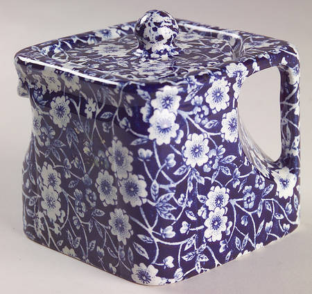 Calico Blue (Crownford Stamp) Cube Teapot & Lid