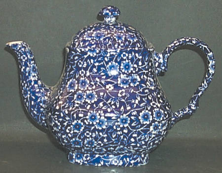 Calico Blue (Crownford Stamp) Teapot & Lid