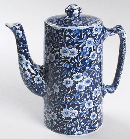 Calico Blue (Crownford Stamp) Small Coffee Pot & Lid