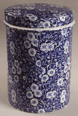 Calico Blue (Crownford Stamp) 6" Storage Jar & Lid