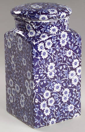 Calico Blue (Crownford Stamp) 6" Storage Jar & Lid