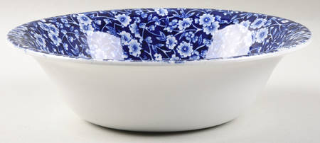 Calico Blue (Crownford Stamp) 9" Round Vegetable Bowl