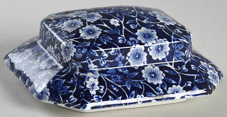Calico Blue (Crownford Stamp) Lid for Candy Box