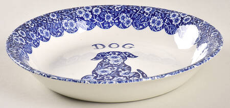Calico Blue (Crownford Stamp) Pet Bowl