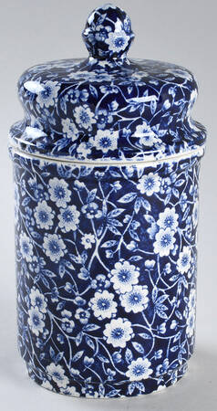 Calico Blue (Crownford Stamp) Apothecary Jar & Lid