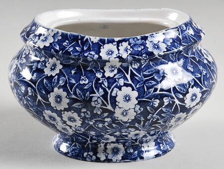 Calico Blue (Crownford Stamp) Sugar Bowl No Lid