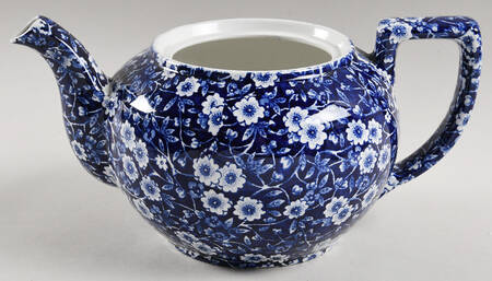 Calico Blue (Crownford Stamp) Teapot No Lid