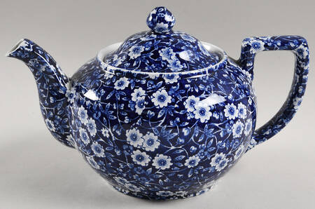Calico Blue (Crownford Stamp) Teapot & Lid