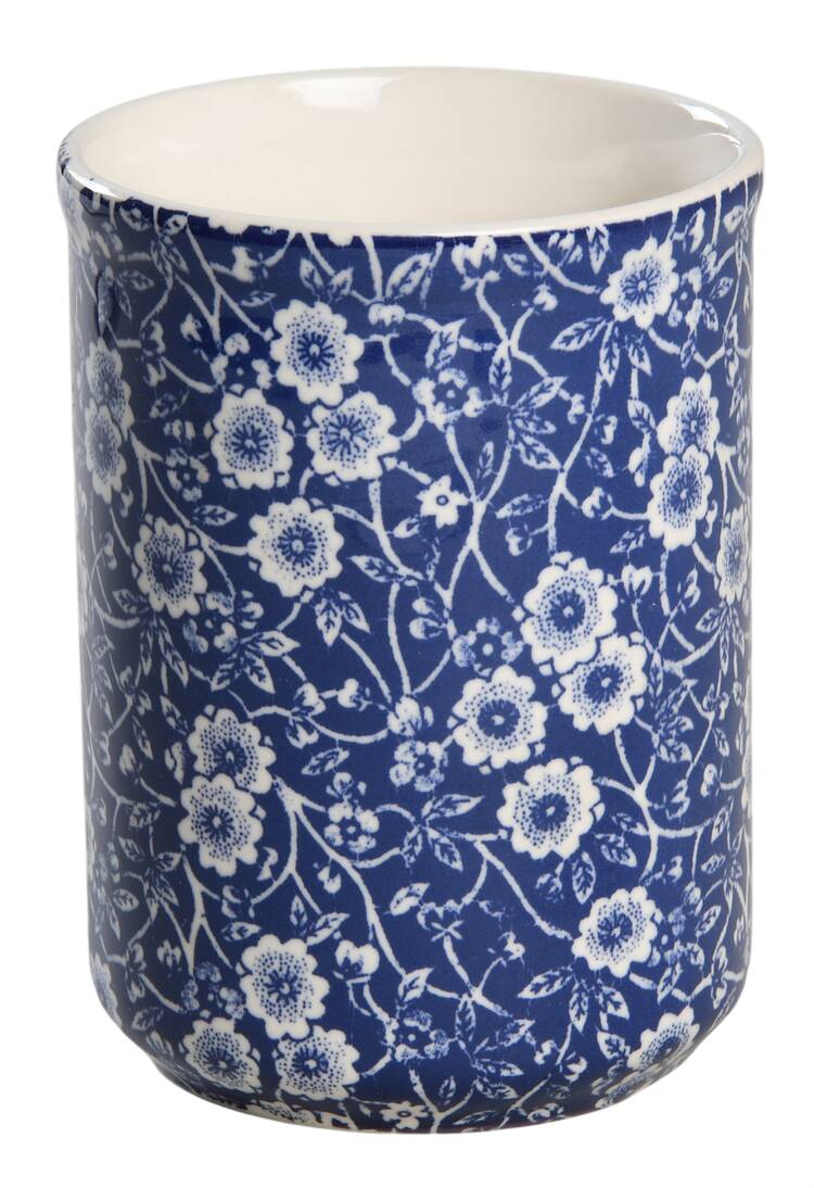 Calico Blue (Crownford Stamp) Yarn Caddy, No Lid