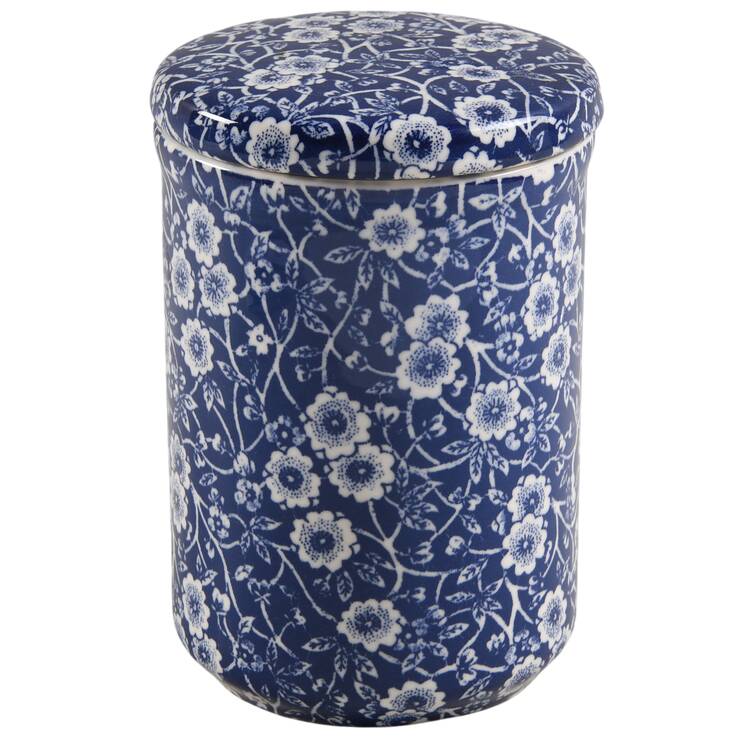 Calico Blue (Crownford Stamp) 7" Storage Jar & Lid