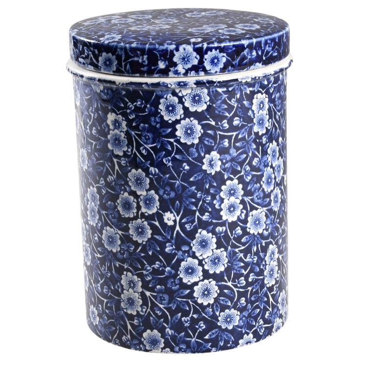 Calico Blue (Crownford Stamp) 7" Storage Jar & Lid