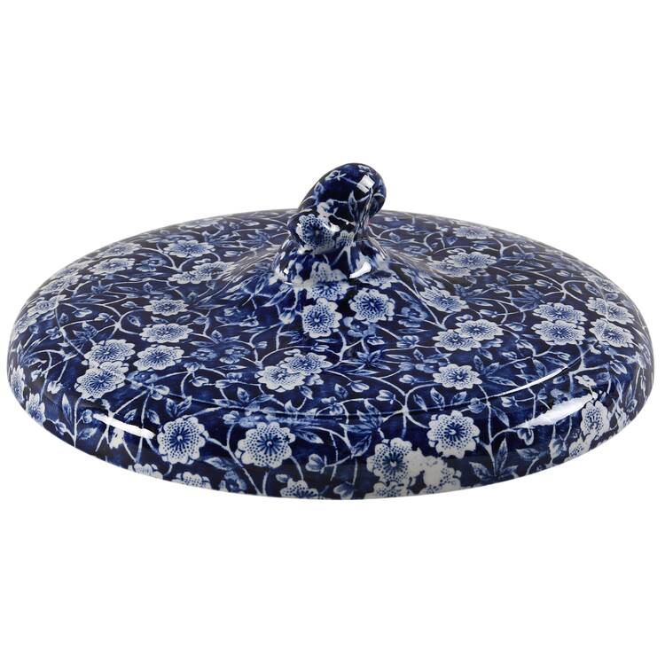 Calico Blue (Crownford Stamp) Lid for Round Vegetable