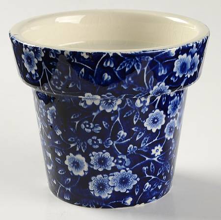 Calico Blue (Crownford Stamp) 3" Flower Pot