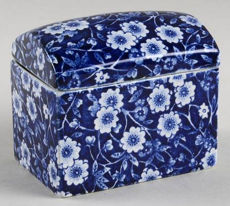 Calico Blue (Crownford Stamp) 3" Rectangular Box & Lid