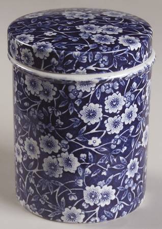 Calico Blue (Crownford Stamp) 3" Storage Jar & Lid