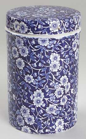 Calico Blue (Crownford Stamp) 5" Storage Jar & Lid