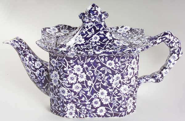 Calico Blue (Crownford Stamp) Teapot & Lid