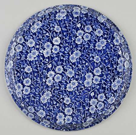 Calico Blue (Crownford Stamp) Round Cheese Dish No Lid