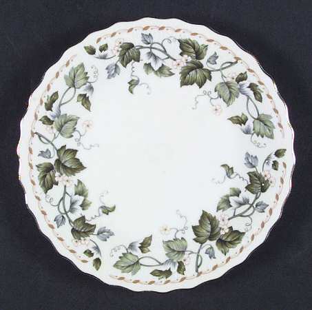 Green Leaf & Blossoms Dessert/Pie Plate