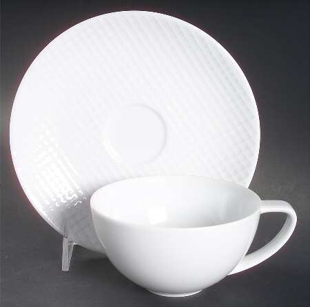 Grid Flat Cup & Saucer Set