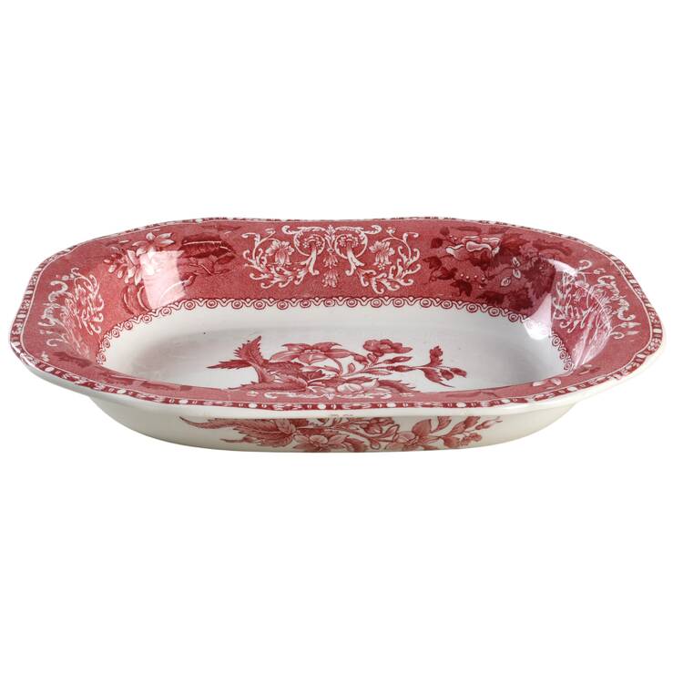 Pink Camilla (Scallop, New Stamp, Microwavable) 9" Oval Vegetable Bowl