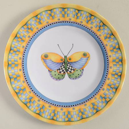 Butterfly (Handpainted) Melamine Salad Plate