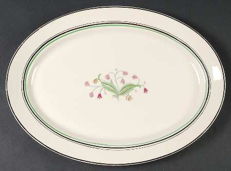 Coralbel (Winchester Shape, Platinum Trim) 14" Oval Serving Platter