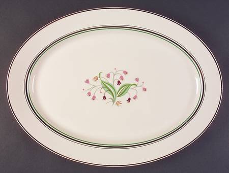 Coralbel (Winchester Shape, Platinum Trim) 16" Oval Serving Platter