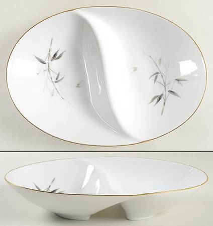 Bamboo Knight 11" Oval Divided Vegetable Bowl