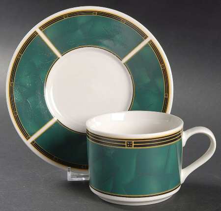 Emerald Flat Cup & Saucer Set