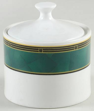 Emerald Sugar Bowl & Lid
