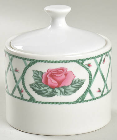 Trellis Rose Sugar Bowl & Lid