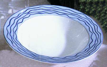 Blue Shadow Rim Soup Bowl