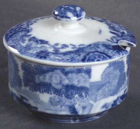 Blue Italian (Older) Mustard Jar & Lid